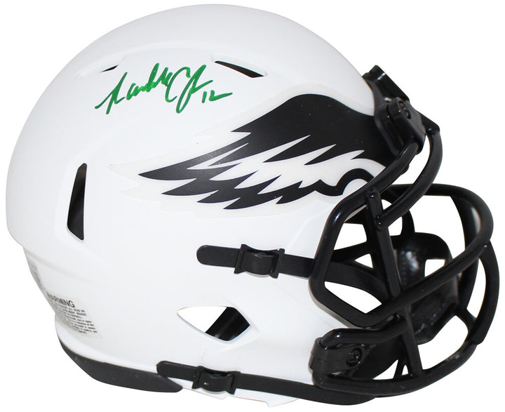 Randall Cunningham Signed Philadelphia Eagles Lunar Mini Helmet BAS 30863