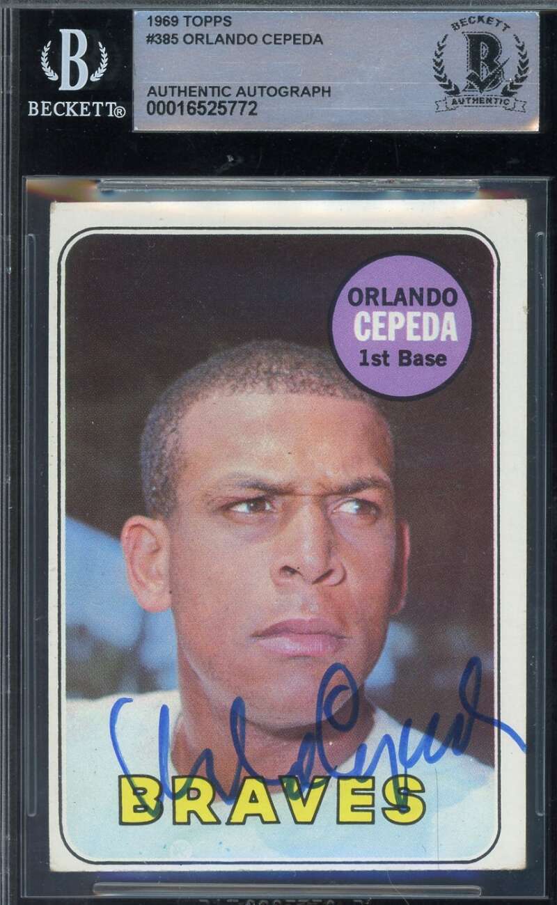 Orlando Cepeda Beckett BAS Signed 1969 Topps Autograph