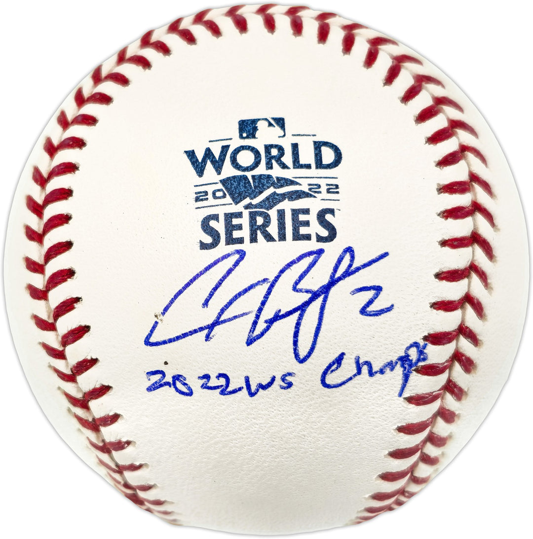 Alex Bregman Auto Signed 2022 WS Logo Baseball Astros 2022 WS Champs Beckett Wit