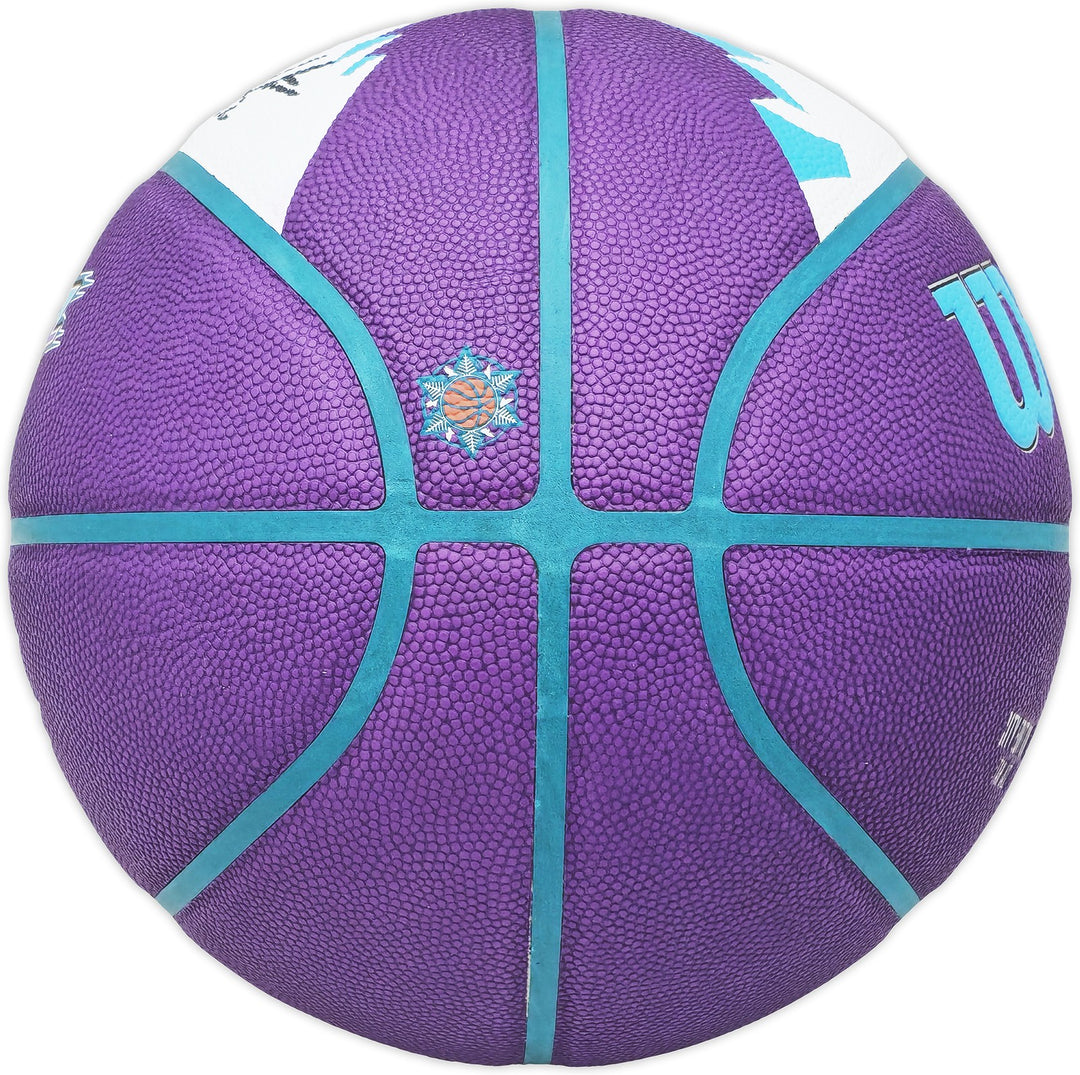 John Stockton Signed Purple City Edition Basketball Jazz Mountains Beckett Wit