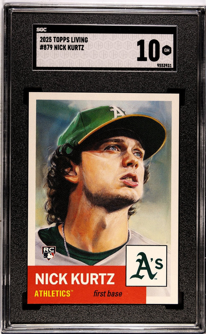 Graded 2025 Topps Living Nick Kurtz #879 Rookie RC Card SGC 10 Gem Mint