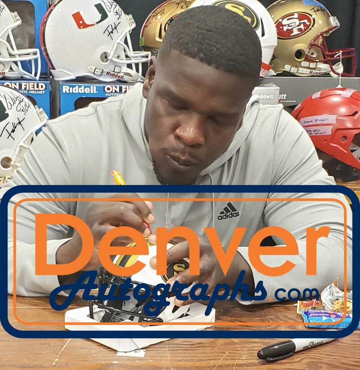 Frank Gore Autographed/Signed San Francisco 49ers Lunar Mini Helmet BAS 34040