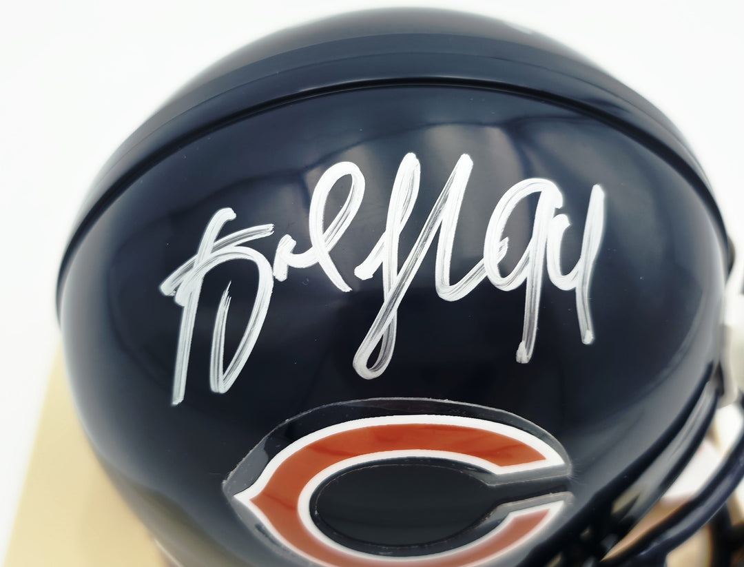 Brian Urlacher & Dan Hampton Signed Bears Blue Mini Helmet Beckett Witness