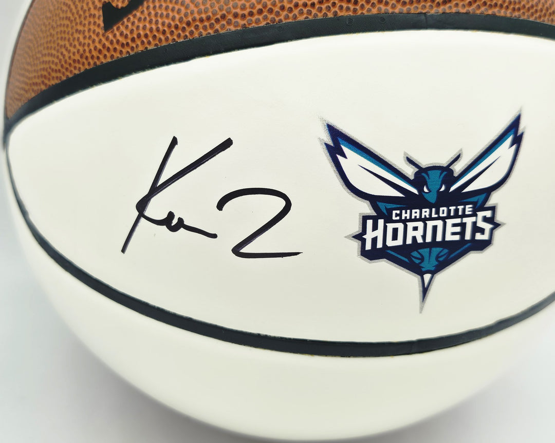Kon Knueppel Auto Official Spalding Hornets White Logo Basketball Fanatics Holo
