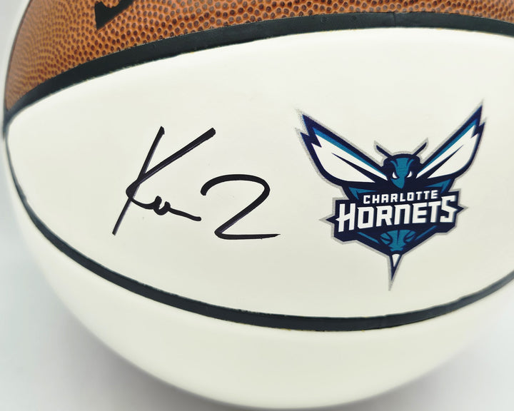 Kon Knueppel Auto Official Spalding Hornets White Logo Basketball Fanatics Holo