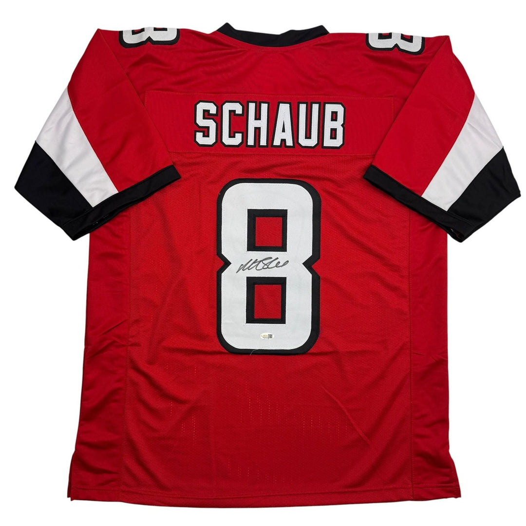 Autographed/Signed Matt Schaub Atlanta Red Football Jersey JSA COA