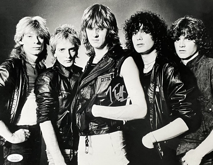 Joe Elliott Signed 11x14 Def Leppard Black And White Photo JSA ITP