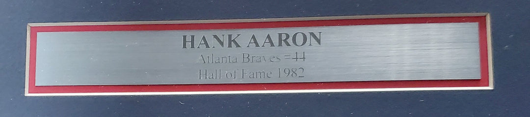 Hank Aaron Signed Framed 20x24 Photo Atlanta Braves "755 HOF 82" Fanatics