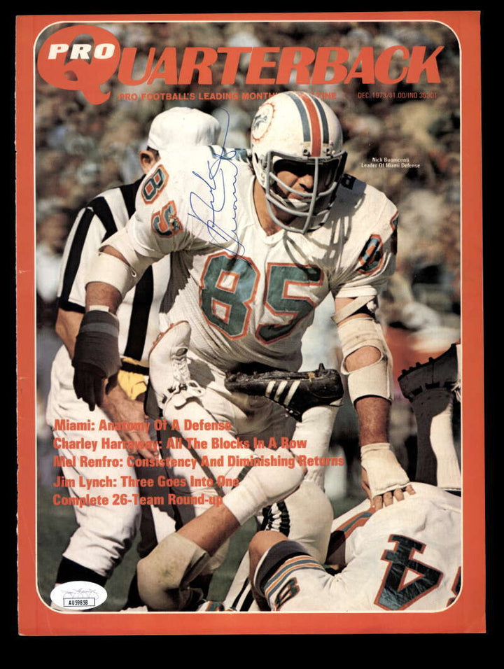 Nick Buoniconti JSA Autographed Vintage Signed 1973 Pro Quarterback Cover