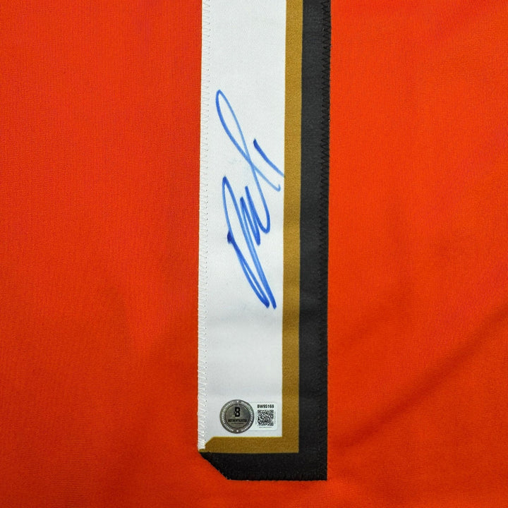 Autographed/Signed Cutter Gauthier Anaheim Orange Hockey Jersey Beckett BAS COA