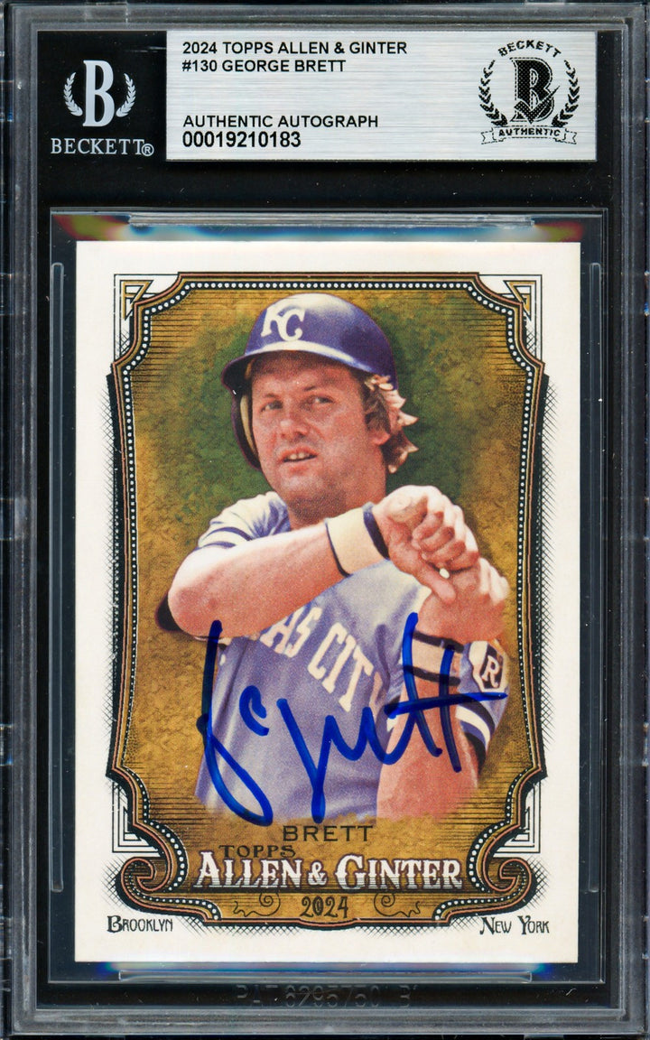 George Brett Signed 2024 Topps Allen & Ginter Card 130 Royals Beckett