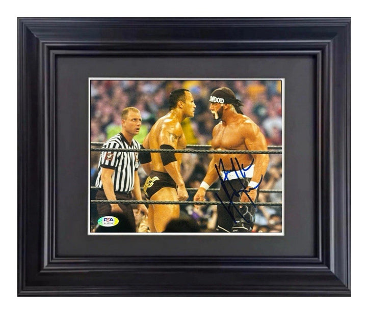 Hulk Hogan Signed 8x10 Framed Photo WWF Wrestling Autograph The Rock PSA COA