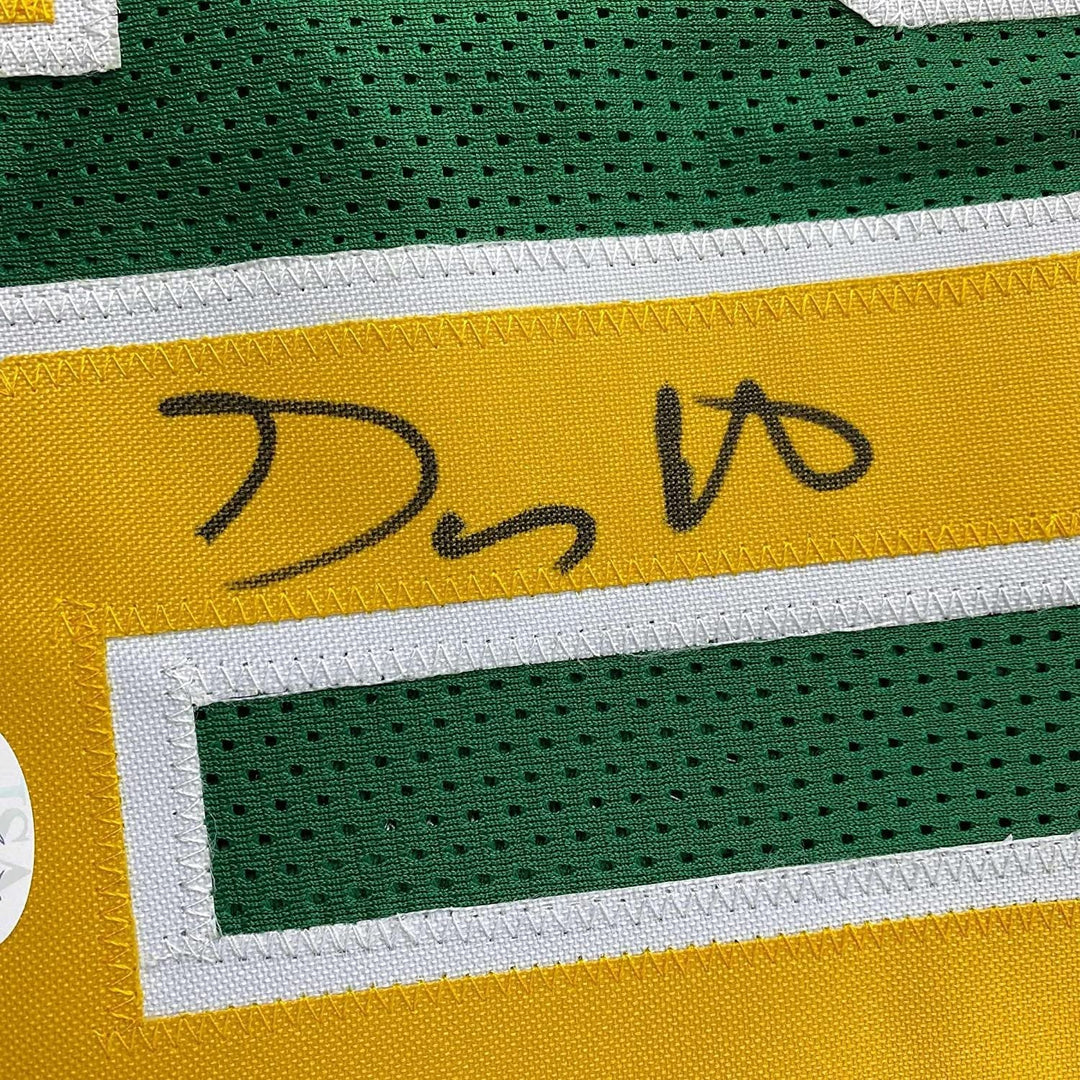 Framed Autographed/Signed Gary Payton 35x39 Seattle Green Jersey JSA COA
