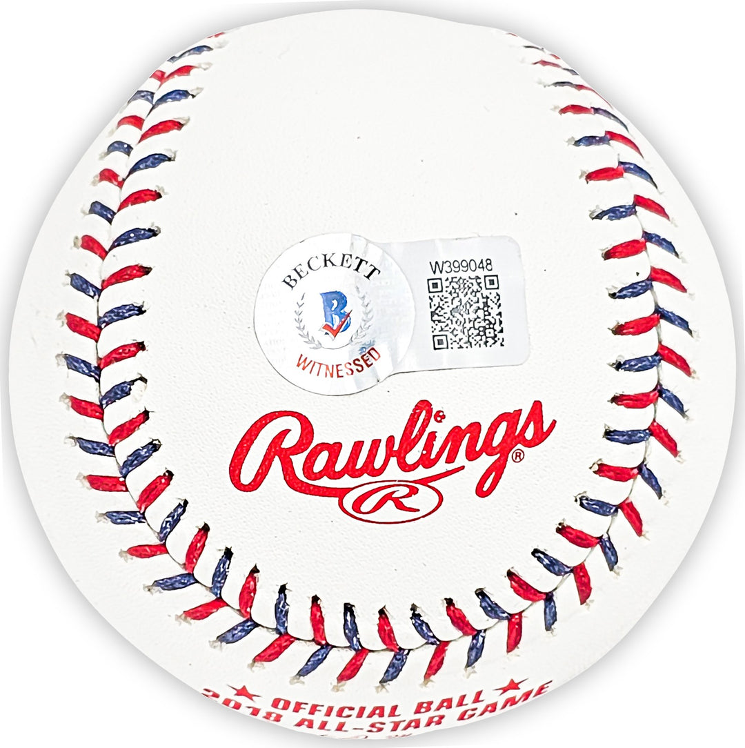 Salvador Perez Auto Official 2018 All Star Game Logo Baseball Royals Beckett