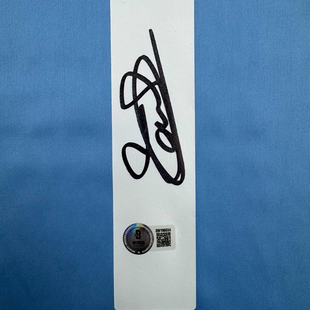 Autographed/Signed Thibaut Courtois Real Madrid Blue Jersey Beckett BAS COA