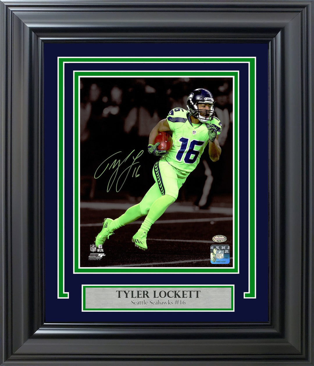 Tyler Lockett Signed Framed 8x10 Photo Seattle Seahawks MCS Holo