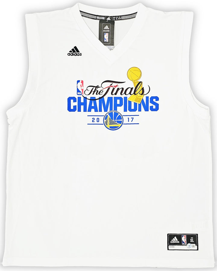 Warriors Stephen Curry Auto White Adidas 2017 NBA Finals Champ Jersey XL Beckett