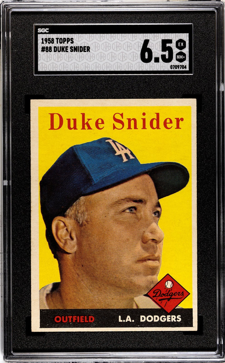 Duke Snider 1958 Topps Baseball Card #88- SGC Graded 6.5 EX-NM+