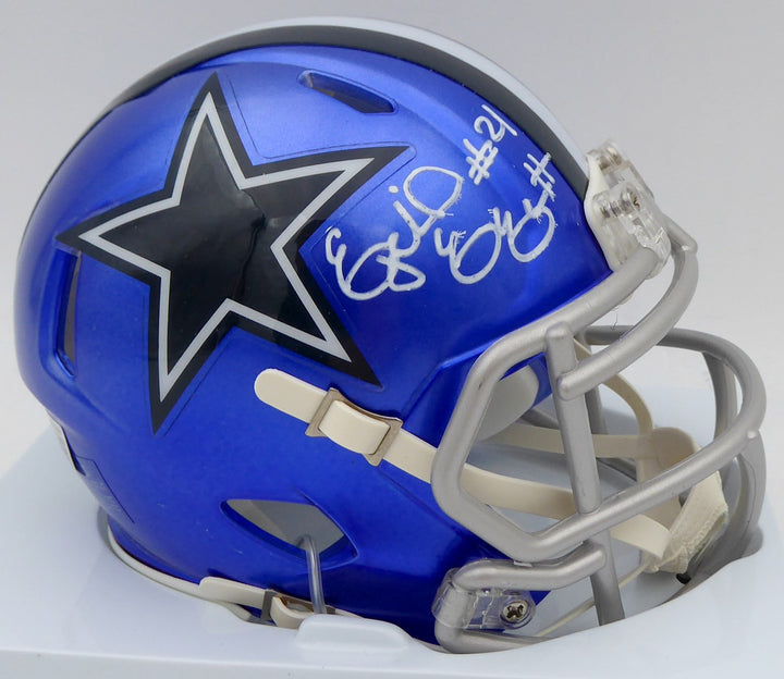 Ezekiel Elliott Signed Cowboys Flash Blue Speed Mini Helmet Beckett #WT81551