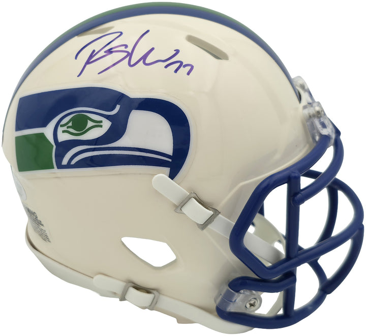Rashid Shaheed Signed Seattle Seahawks Cream Retro Speed Mini Helmet MCS Holo