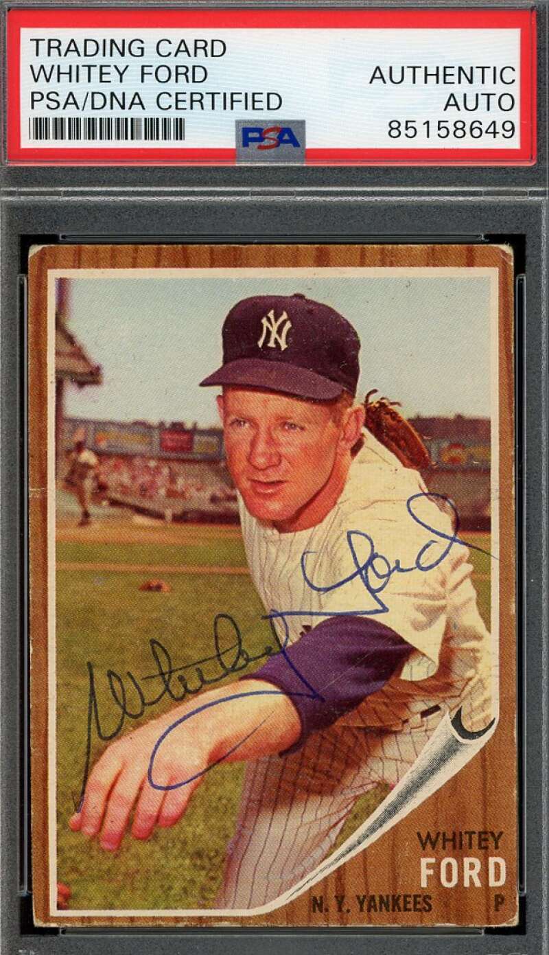 Whitey Ford PSA DNA Coa Signed 1962 Topps Autograph