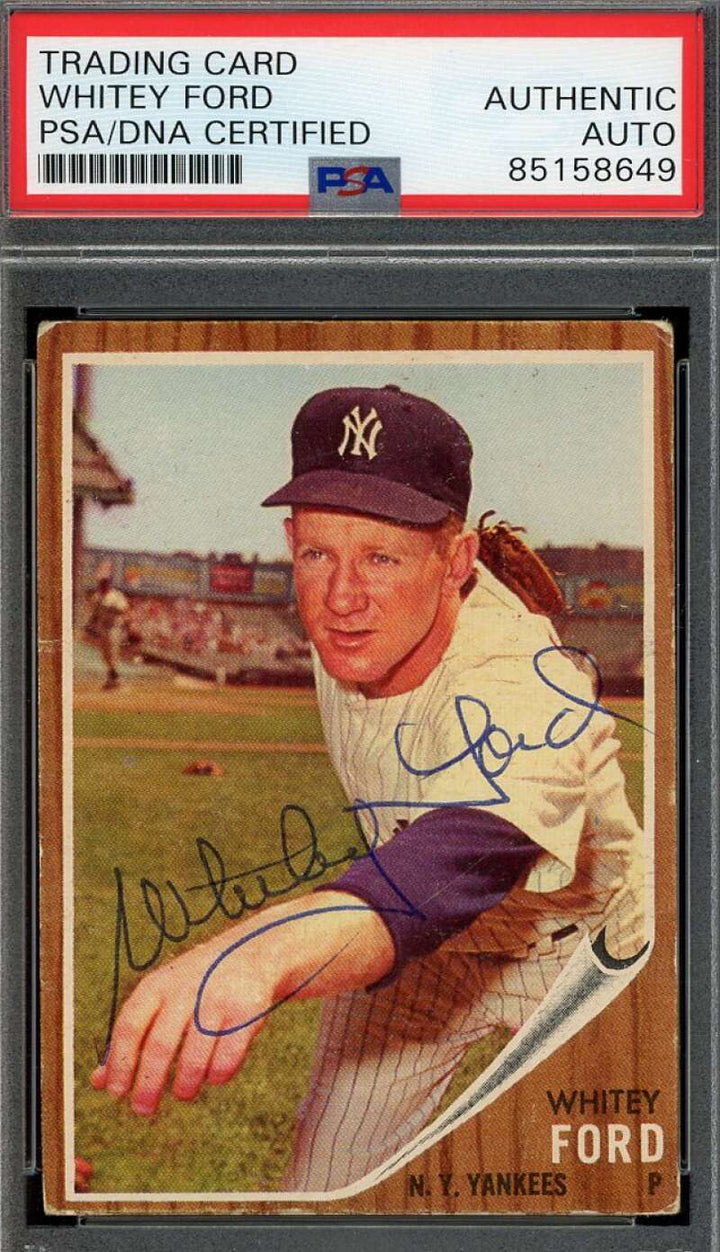 Whitey Ford PSA DNA Coa Signed 1962 Topps Autograph