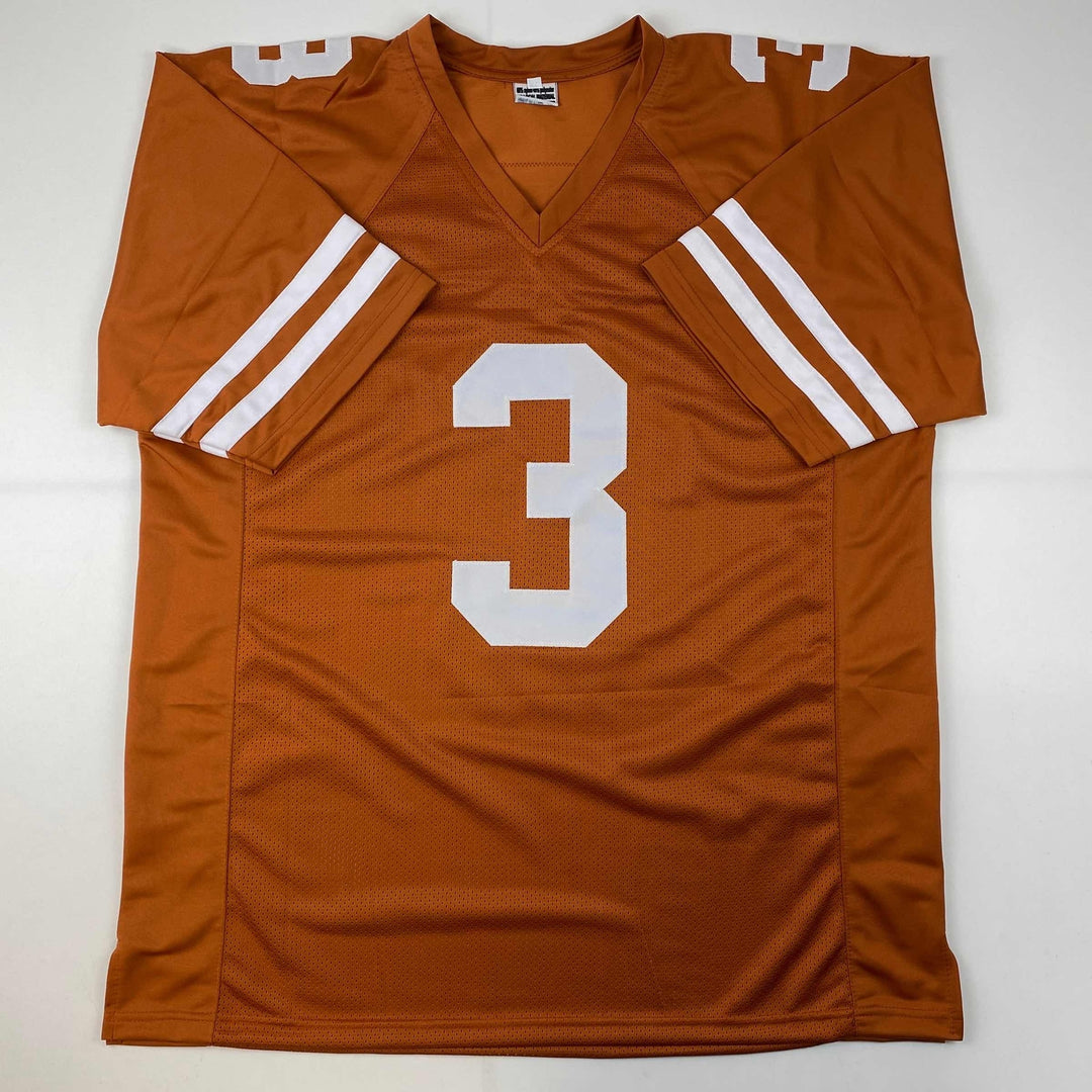 Facsimile Autographed Quinn Ewers Texas Orange Reprint Jersey Size Men's XL