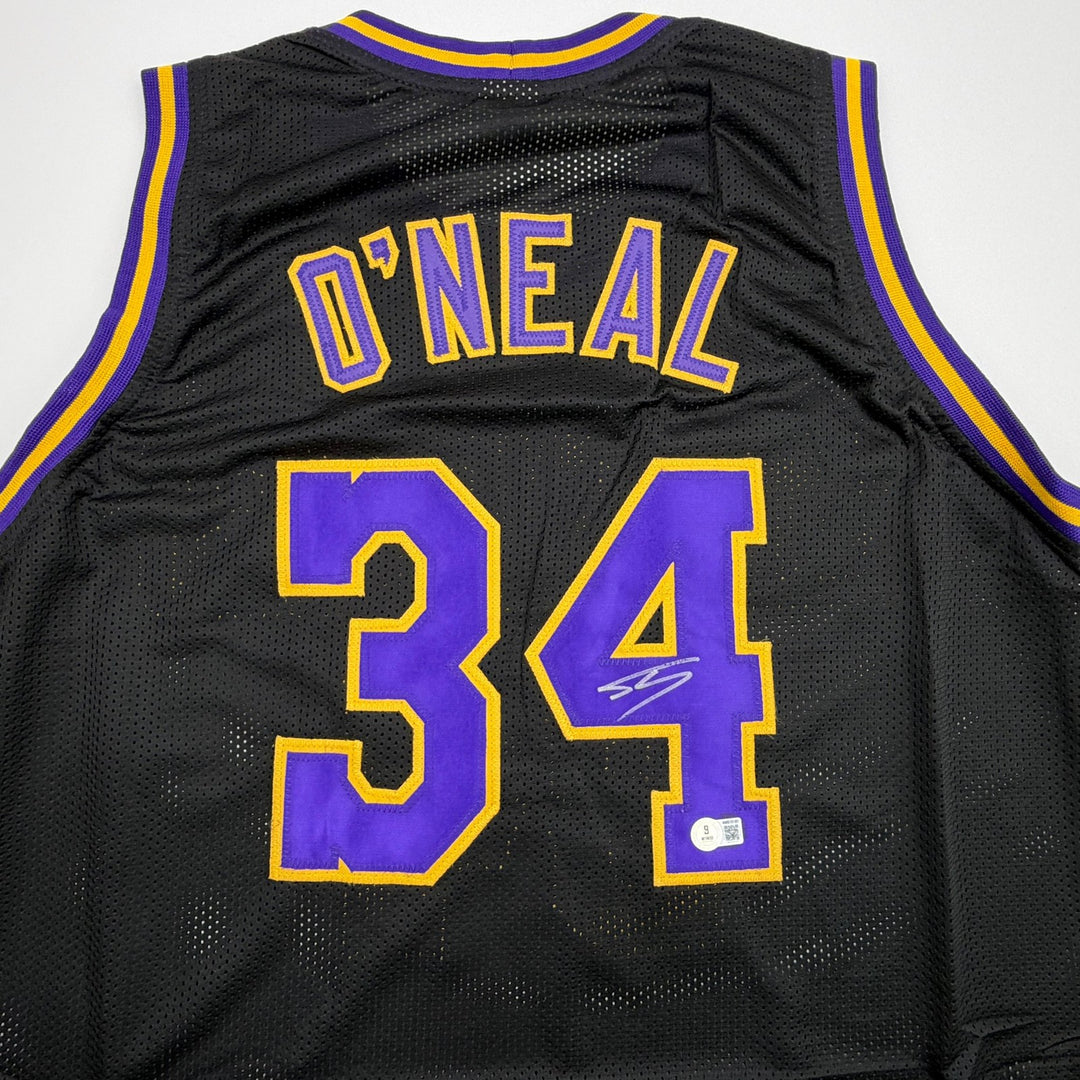 Signed SHAQUILLE SHAQ O'NEAL Los Angeles Black Jersey JSA COA Auto