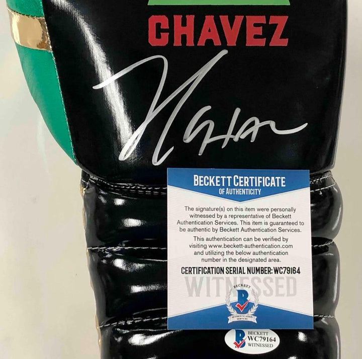 Julio Cesar Chavez JC logo autograph signed Boxing Glove BAS Beckett Witness COA