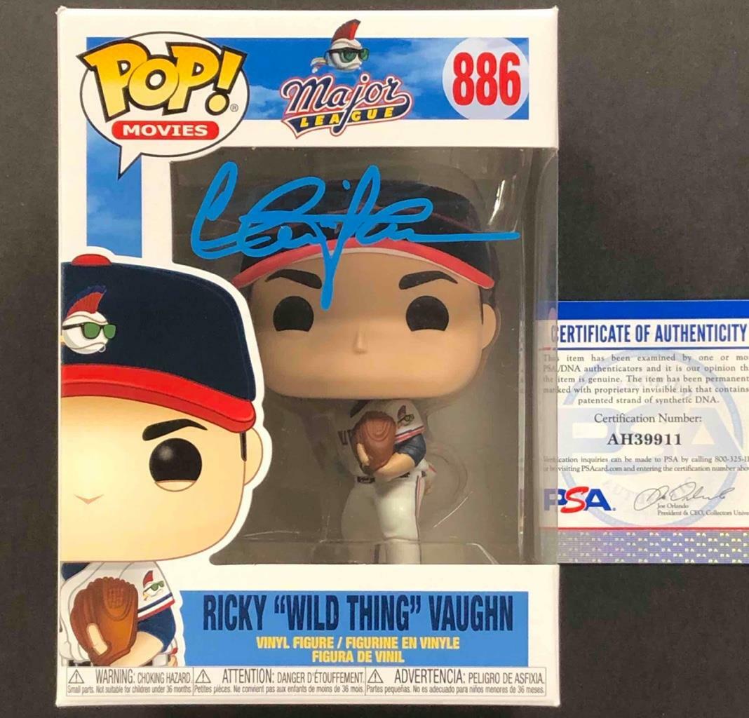 Charlie Sheen signed Major League Ricky "Wild Thing" Vaughn Funko POP ~ PSA COA