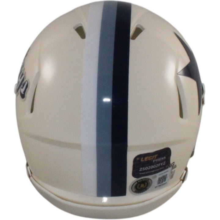 Emmitt Smith Signed Dallas Cowboys Retro Mini Helmet Beckett Witnessed 57536
