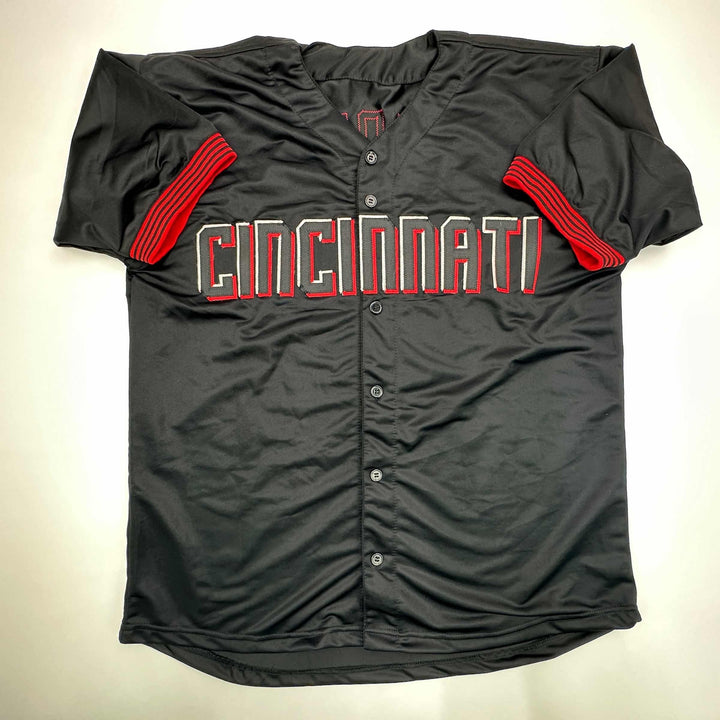 Facsimile Autographed Jonathan India Cincinnati Black City Reprint Jersey XL