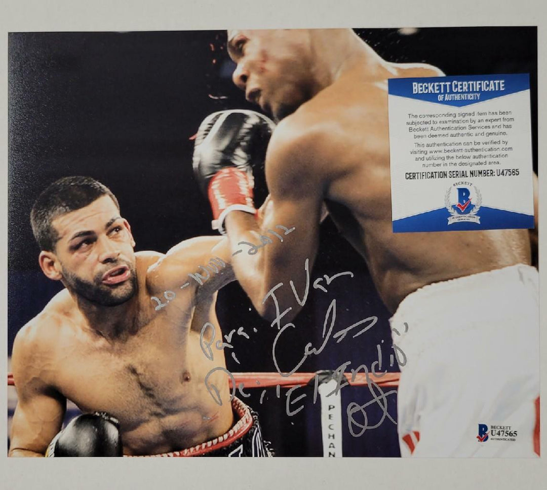 Carlos "El Indio" Quintana signed 8x10 Photo Boxing Autograph ~ Beckett BAS COA