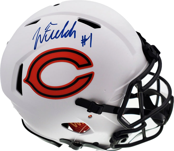 Justin Fields Signed Bears Lunar Eclipse White Full Size Authentic Speed Helmet
