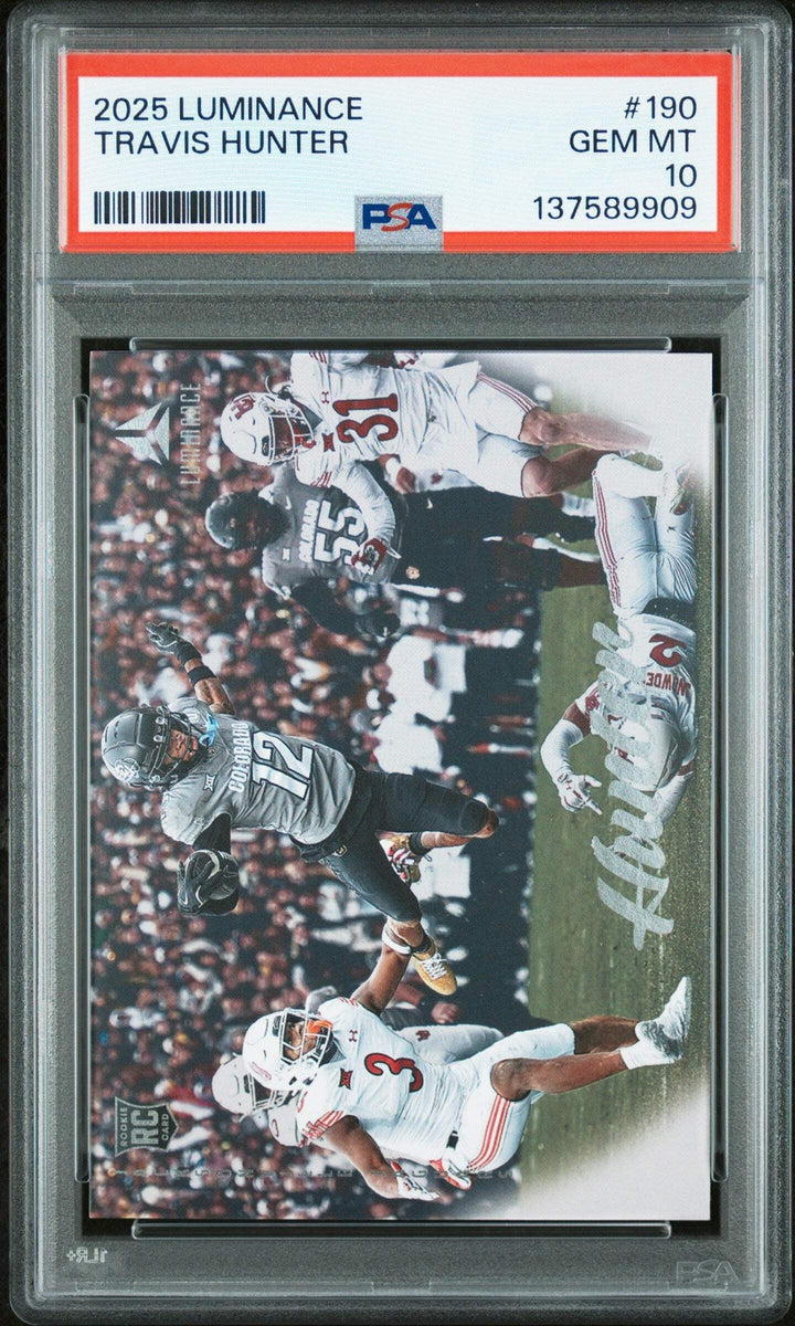 Graded 2025 Panini Luminance Travis Hunter #190 Rookie RC Card PSA 10 Gem Mint