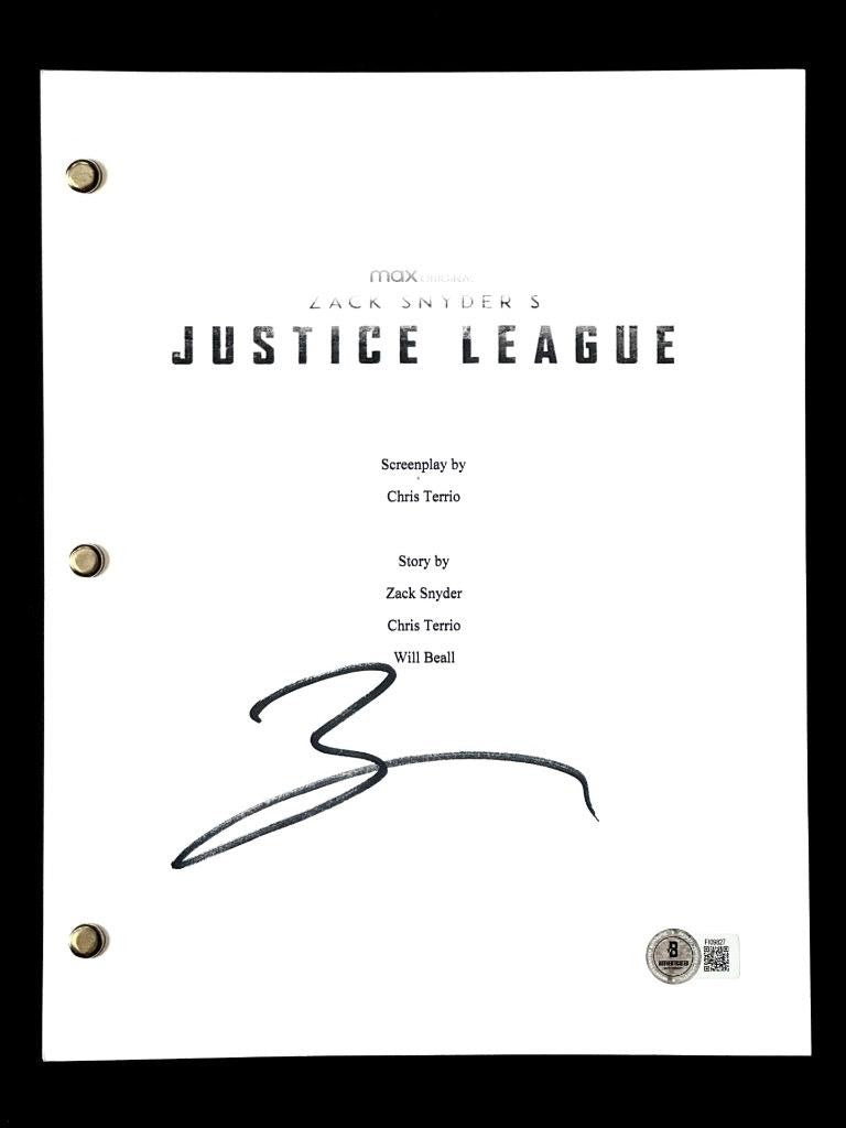 Zack Snyder signed Justice League movie script autograph (C) ~ Beckett BAS