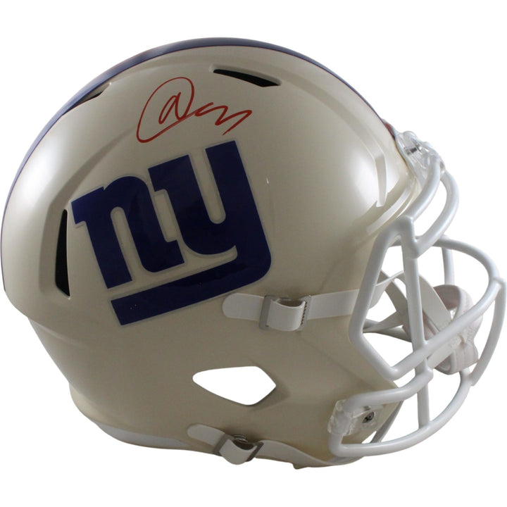 Abdul Carter Autographed New York Giants F/S Retro Helmet Beckett Witness 56870