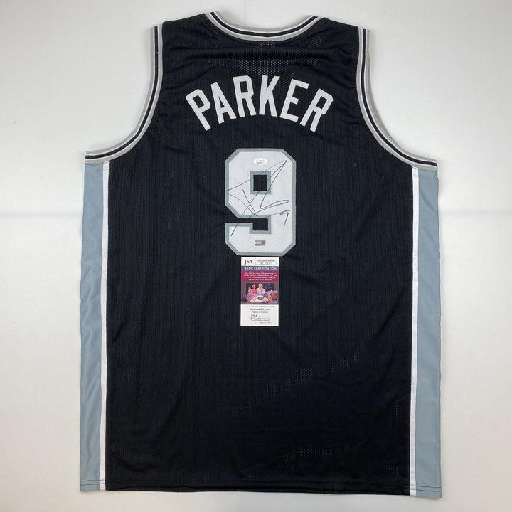 Autographed/Signed Tony Parker San Antonio Black Jersey JSA COA Auto