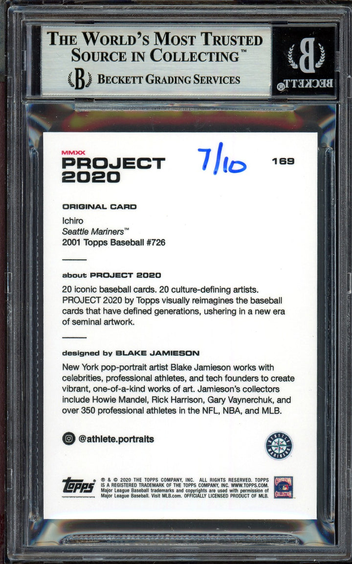Ichiro Suzuki Auto Topps Project 2020 Blake Jamieson Card 169 Teal #7/10 Beckett