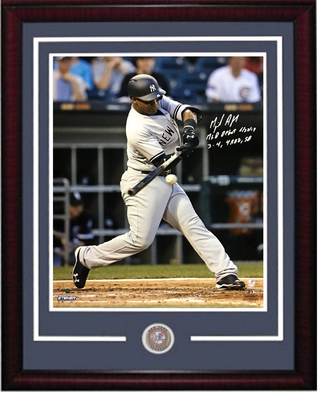 Miguel Andujar signed 16x20 photo INS MLB Debut framed coin auto Steiner ROY