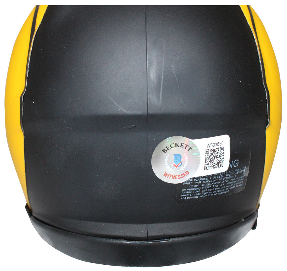 Marshall Faulk Autographed Los Angeles Rams Eclipse Mini Helmet BAS 40156