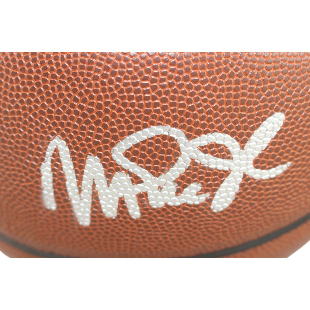 Magic Johnson Autographed Los Angeles Lakers Logo Basketball Beckett WIT 53083