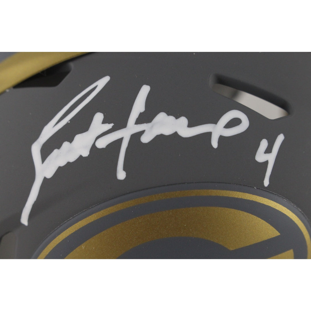 Brett Favre Autographed Green Bay Packers Slate Mini Helmet Beckett 49231