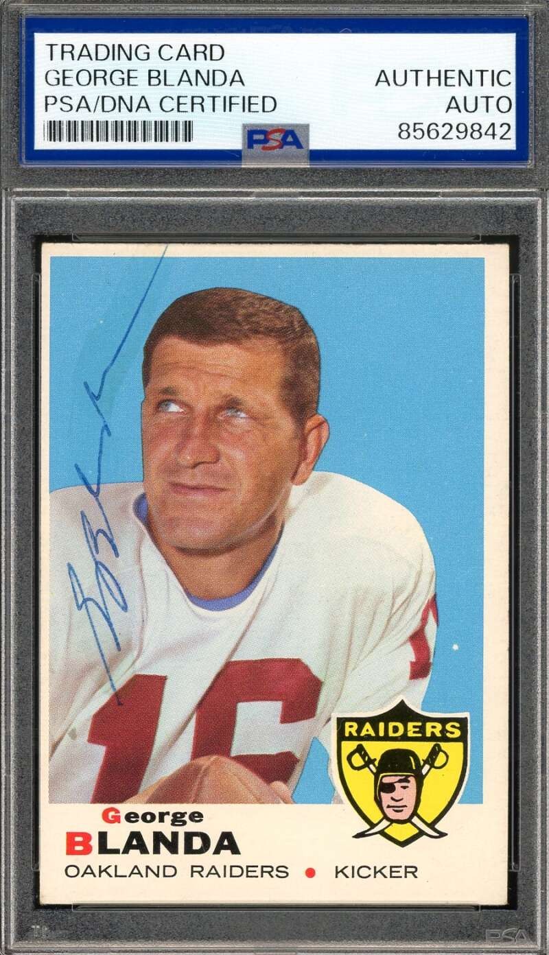 George Blanda PSA DNA Signed 1969 Topps Autograph Raiders