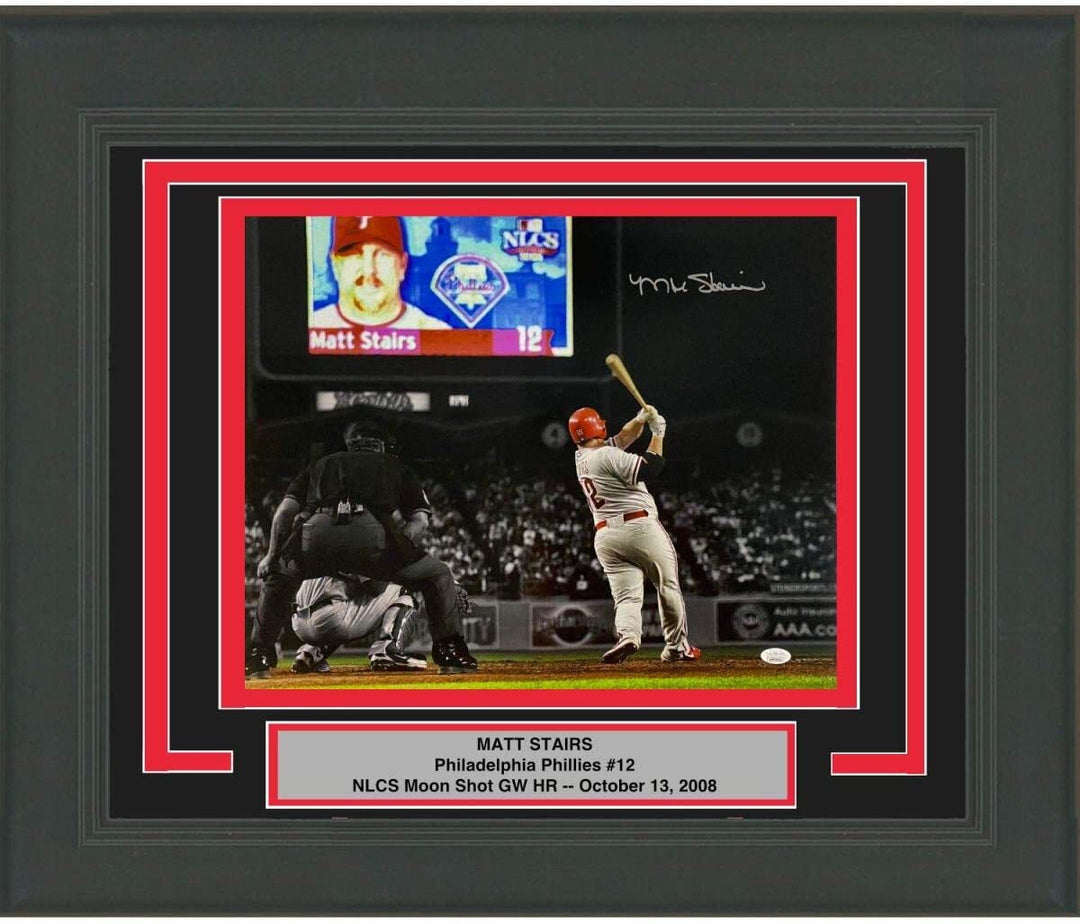 FRAMED Autographed/Signed MATT STAIRS Moon Shot Phillies 16x20 Photo JSA COA