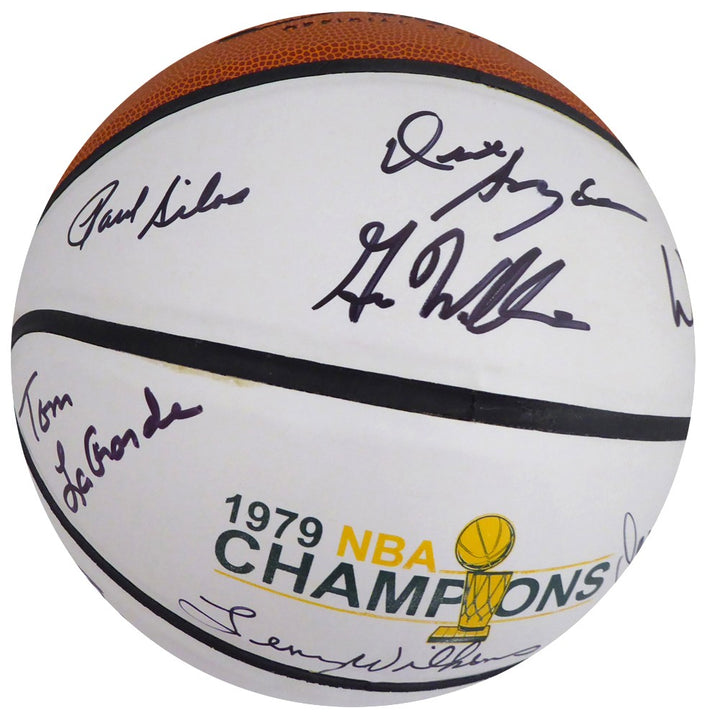 1978-79 NBA Champs Sonics Multi Auto Basketball 9 Sig Fred Brown Lenny Wilkens