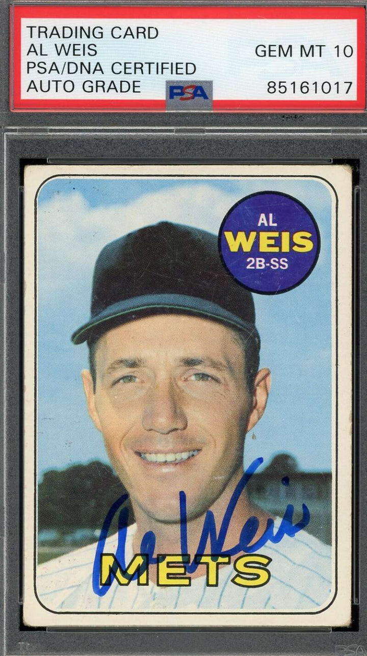 Al Weis Gem Mint 10 PSA DNA Signed 1969 Topps Autograph