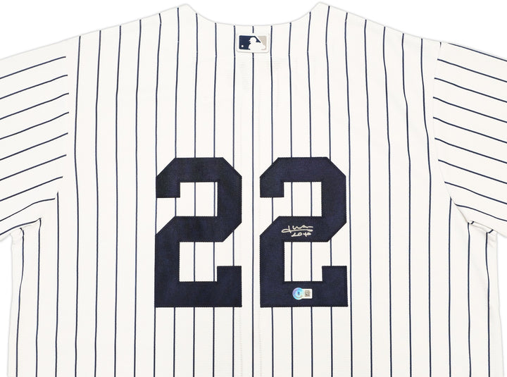 New York Yankees Juan Soto Signed White Pinstripes Nike Jersey Size XL Beckett