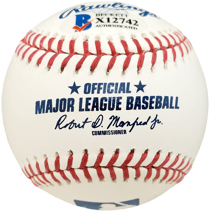 Chipper Jones Signed Official MLB Baseball Braves Full Name "HOF 18" Beckett