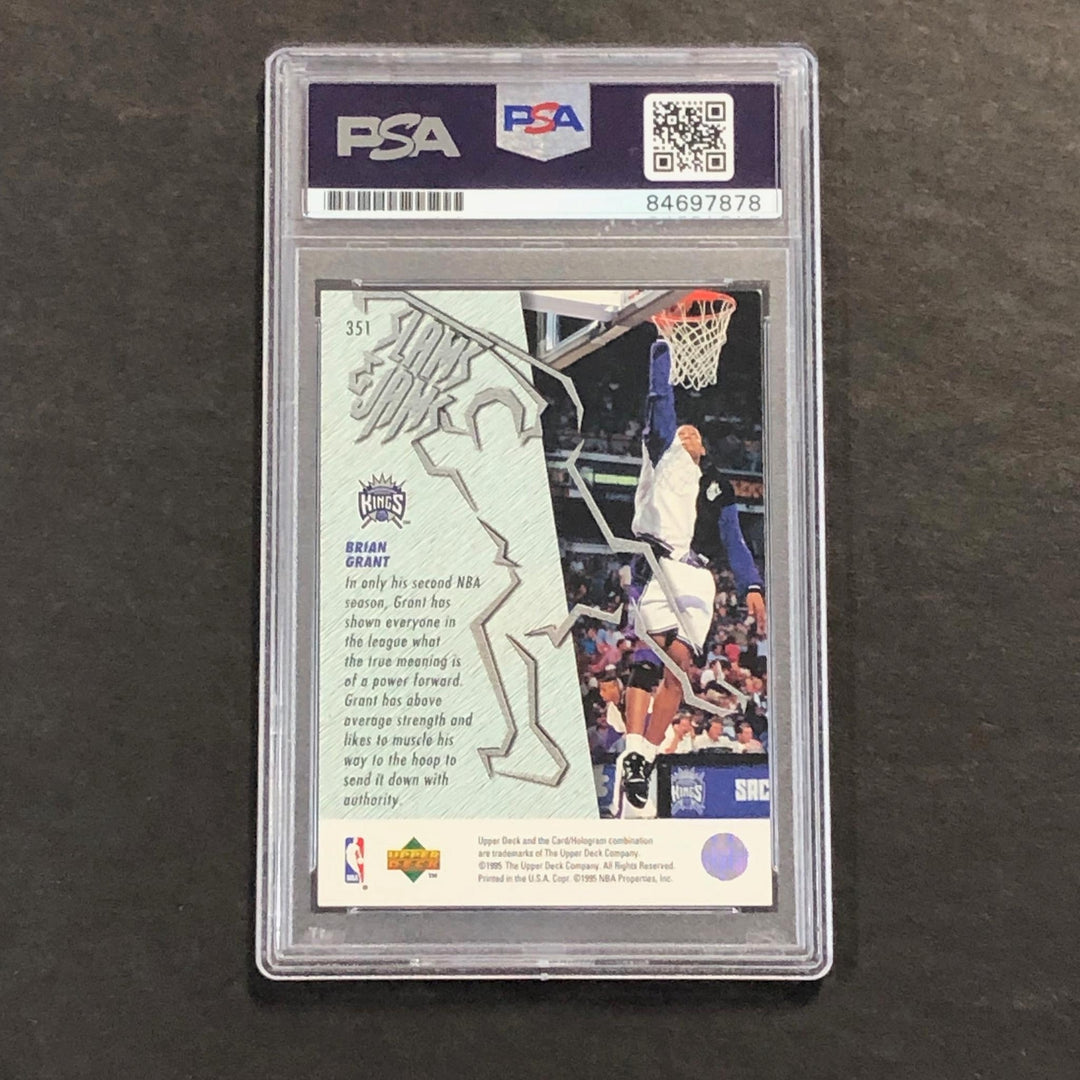 1995 Upper Deck Slam Dunk #351 Brian Grant Signed Card AUTO PSA Slabbed Kings